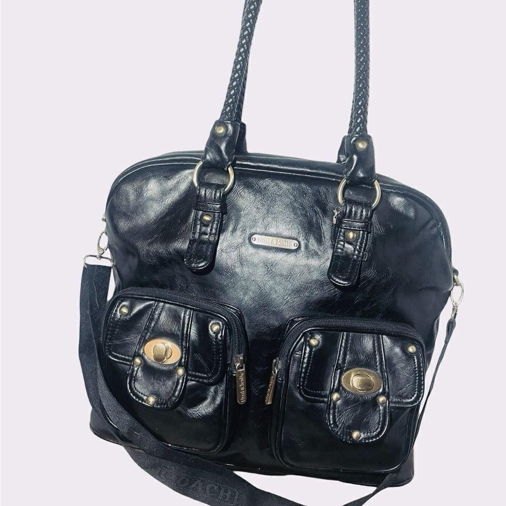 Timi & Leslie Black Baby Bag with Gold Hardware and Dome Shape